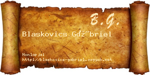 Blaskovics Gábriel névjegykártya